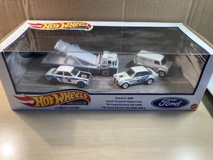 Hot wheels new Ford Race Team premium collectors box set diorama Escort Transit - Picture 1 of 11