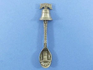 GISH Pewter Collector Souvenir Spoon PHILADELPHIA Liberty Bell Small Vintage - Picture 1 of 10