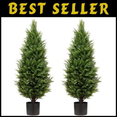 Artificial Cedar Topiary Trees - Indoor/Outdoor Set - Image 1 of 4