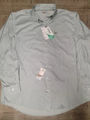 Cinch Shirt Mens Medium Green MTW1105814 Button Down Tencel Western Rodeo NWT - Image 1 of 4