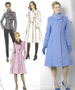 Butterick Misses 16-24 Winter Wool Jacket Coat Asymmetrical Front Pattern 6497 - Picture 1 of 4