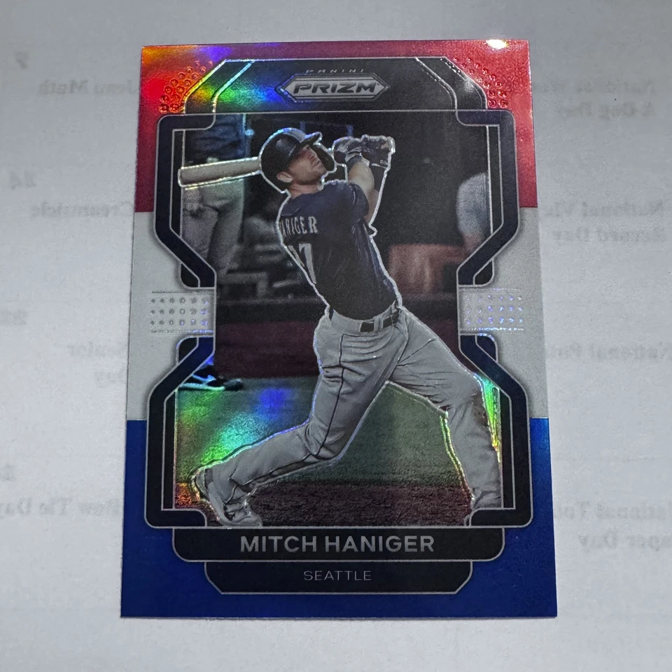 2022 Panini Prizm #65 Mitch Haniger Red/White/Blue Prizm - Image 1 of 1