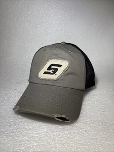 Snap On Tools Logo Grey Frayed Patch Trucker Snapback Cap/Hat - Picture 1 of 8