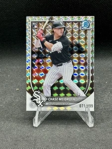 2025 Bowman Chrome Geometric Refractor Chase Meidroth RC /499 Chicago White Sox - Picture 1 of 3