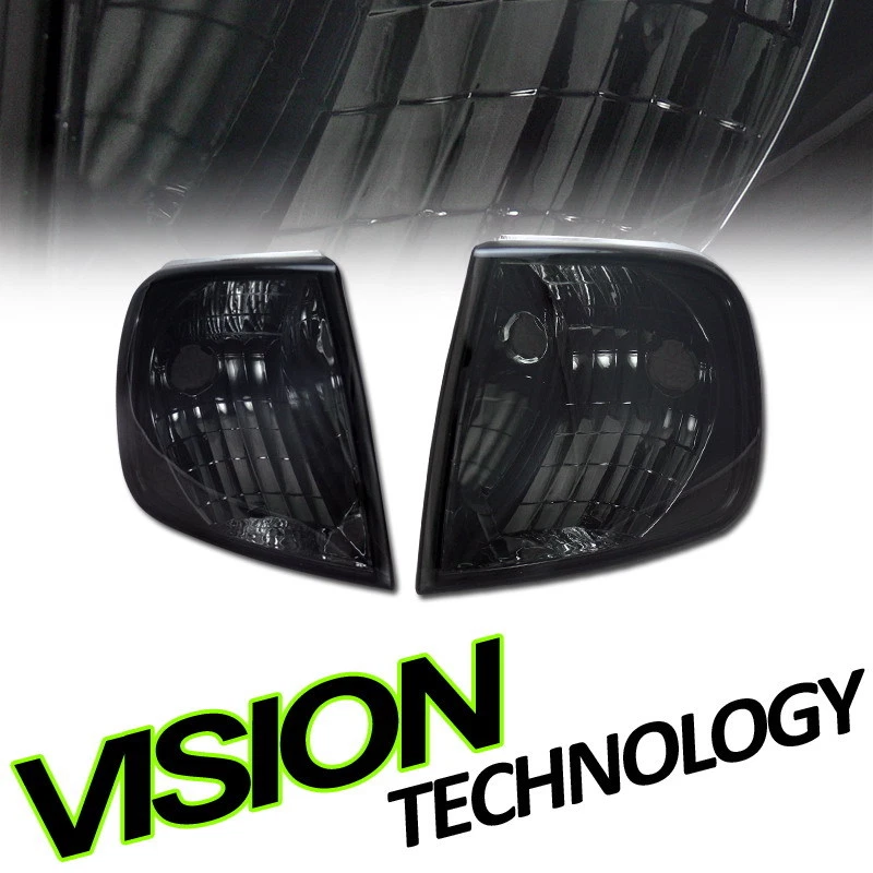 Par de lâmpadas de canto para 97-03 F150/F250/Expedition sinal de mudança de direção de fumaça - Imagem 1 de 2