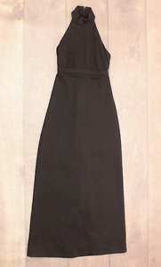 Vtg Women's 70s Black High Neck Maxi Dress 1970s Long Gown Sz XS Jonathan Logan