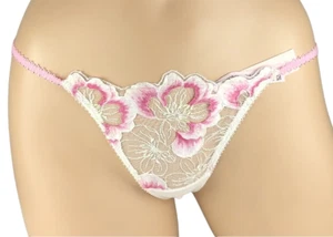 VICTORIA'S SECRET DREAM ANGELS PEONY EMBROIDERED V-STRING THONG PANTY S M L XL - Picture 1 of 2