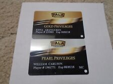 Players Slot Club Rewards Card PALA Hotel & Casino, Spa Pearl & Gold cards CA