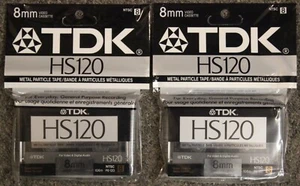 TDK HS (High Standard) 120 8mm Video Cassette 2 Pack - Picture 1 of 2