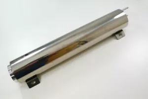 Tanque de desbordamiento de radiador de acero inoxidable de 3"" x 16"" Chevy Ford GM con tapa giratoria caña para ratas calientes - Imagen 1 de 3