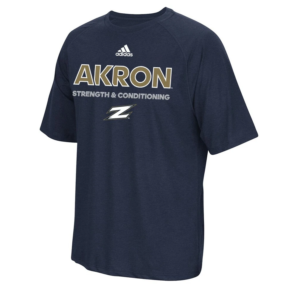 Akron Zips NCAA Adidas Sideline "Strength & Conditioning" Navy Blue T-Shirt - Image 1 of 1