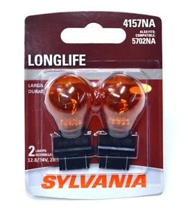 Sylvania LongLife 4157NA 3157 28.5W Two Bulbs Front Turn Signal Parking Replace - Picture 1 of 10