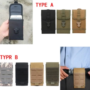 2 Types Tactique Molle Téléphone Mobile Sac De Taille Smartphone Étui Militaire - Picture 1 of 19