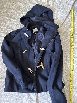 Abrigo/chaqueta vintage para mujer Delias longitud media azul guisante talla pequeña Foto 1 de 2