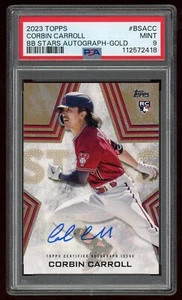 2023 TOPPS CORBIN CARROLL RC ROOKIE BASEBALL STARS AUTO GOLD /50 PSA 9 - Picture 1 of 2
