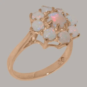 Massiver 9k Rotgold natürlicher Opal Damen Cluster Ring-Größen 4 bis 12 - Bild 1 von 5