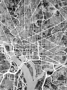 Poster - Washington DC Map, Modern Abstract City Streets, 4 Sizes - Picture 1 of 25