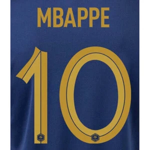 France 2022-23 Home Mbappe Youth #10 Jersey Name Set - Picture 1 of 2