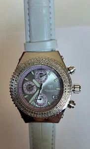 MSRP $ 2850 Lavender TechnoMarine Diamond Chronograph Ladies Watch W/ New Band - Picture 1 of 13