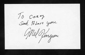 Tarjeta 3x5 firmada por Mel Kenyon Motorsport/Internacional/Midget Hall of Fame E26959 - Imagen 1 de 1