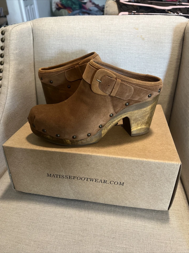 NUEVO EN CAJA Botas Matisse Stevie Fawn Gamuza Para Mujer Zueco Tacón Bloque Marrón Talla 9M 9  Foto 1 de 4