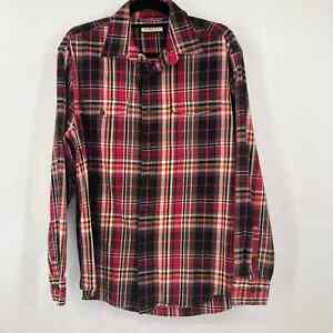 G.H. Bass & Co. Red Yellow Black Plaid Thicker Long Sleeve Button Down Shirt Top