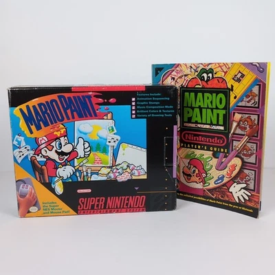 Mario Paint (Super Nintendo SNES) Mouse Bundle COMPLETO EN CAJA CIB con GUÍA Foto 1 de 4