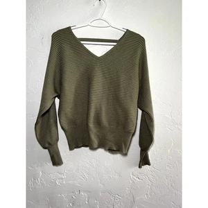 Rosa Rosa Corte Verde Acanalado Suéter Mujer Pequeño Boho Minimalista Contemporáneo - Imagen 1 de 7