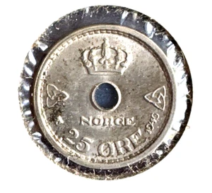 norway 1946 twenty five ore KM 384 Unc - Picture 1 of 2