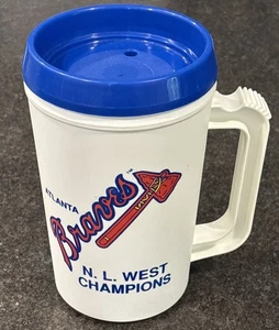 VTG 1991 Atlanta Braves N.L. West Champions 22oz Hot/Cold Alpha Products Mug🔥 - Picture 1 of 12