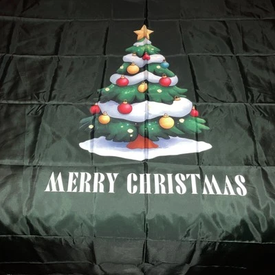 Cortina de Ducha Verde Navidad con Árbol de Navidad, Ganchos para Cortina, Impermeable Foto 1 de 2