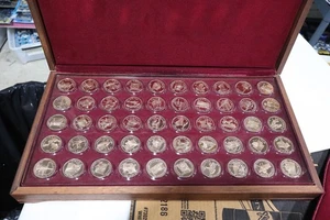 Franklin Mint States of the Union 50 Pc Governors Edition Bronze Medals +box TE - Picture 1 of 3