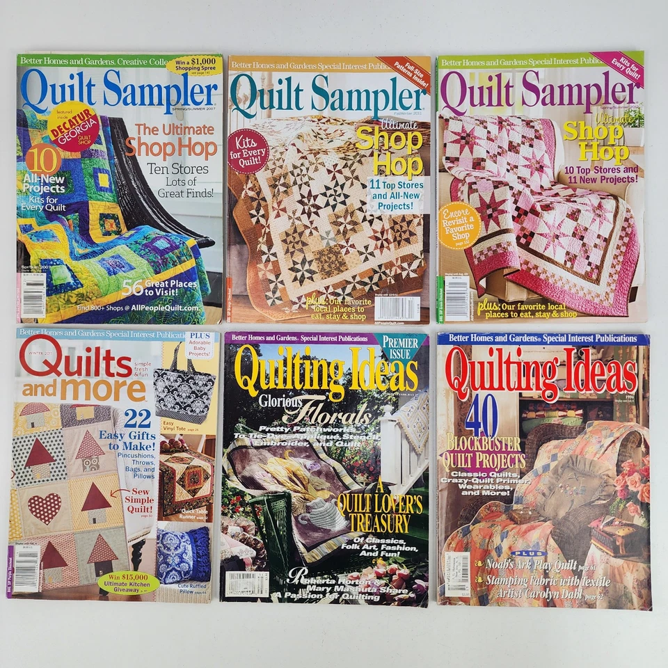 Lot 6 Better Homes Gardens BHG Quilt Sampler, Quilting Ideas Magazines Patterns - Image 1 of 4