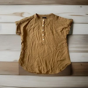 Quince Muslin Organic Cotton Brown Boxy Top Size Xs X12 - Picture 1 of 5