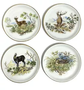 VTG Schwarzenhammer Bavaria W Germany Decorative Wildlife Plates Gold Rimmed x 4 - Picture 1 of 9