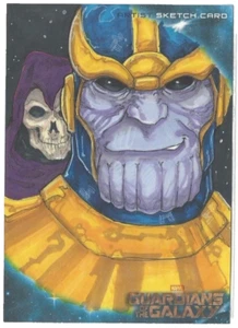 2014 Oversized 5x7 Thanos Death Marvel Guardians of the Galaxy Sketch Card 1/1 - Picture 1 of 2