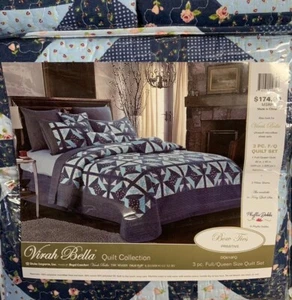 Virah Bella Phyllis Donna “Bow Ties” Three Piece Quilt Set Full/Queen - Picture 1 of 4