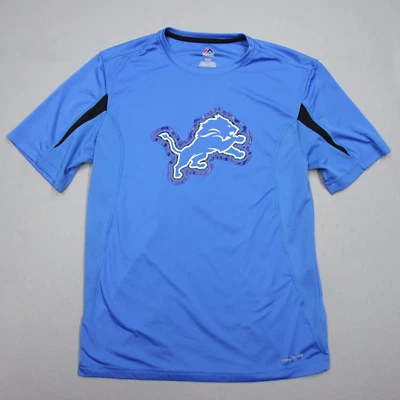 Detroit Lions Shirt Men's Medium Honolulu Blue Jersey Like Performance Majestic - Image 1 of 4