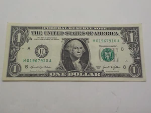 1967 SEPT 10 or 1967 OCT 9, H 01967910 A *UNC* Birthday Note 1 $ Dollar Bill - Picture 1 of 4