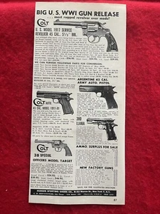 Vintage 1959 Print Ad Hudson Sporting Goods U.S. Army 1917 Revolver Colt Ad - Picture 1 of 7