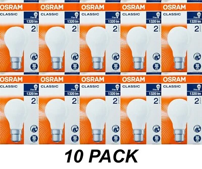 10 x 77W Pearl GLS Halogen Light Globes Bulbs Bayonet Cap B22 77W=100W Osram - Image 1 of 4