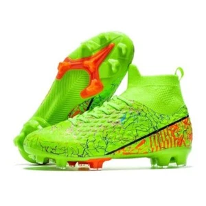 Unisex-Child Soccer Cleats Lightweight Training 5.5 Big Kid Green/Orange/Black - Picture 1 of 7