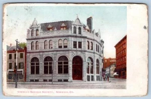 1908 NORWICH SAVINGS SOCIETY BANK BUILDING CONNECTICUT CT POSTCARD - Picture 1 of 2