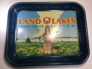 Vintage Land O’ Lakes Sweet Cream Butter Metal Advertising Serving Tray RARE - Picture 1 of 2