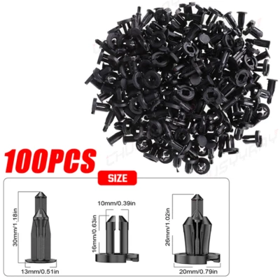 100 piezas clips de parachoques 10 mm capó guardabarros empuje remaches sujetadores de retención para Honda Foto 1 de 4