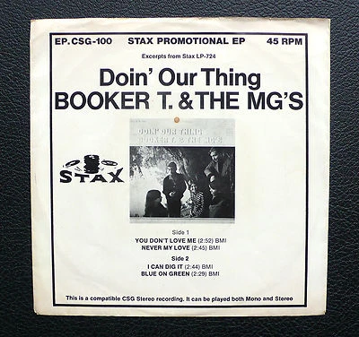 EP Booker T. & MG's - Doin' Our Thing - rare STAX Promo! -  Picture Sleeve only! - Bild 1 von 2