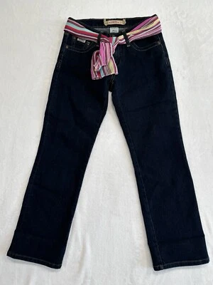 Z Cavaricci Vintage Denim With Ribbon Belt Strecht, Size 5, Blue, 240GW4E579 — 第 1/4 张图片