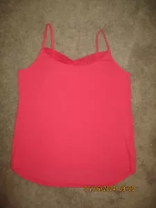 Women's Size Medium Lace Embellished Tank High-Low Hem Rosy Coral - Picture 1 of 7
