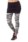 Zumba Treaded Skirt Legging Exercise Fitness Yoga Pants - Smoke Black Gray Sz XS