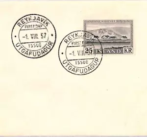 ICELAND 1957 FDC Reykjavik 25k HIGH VALUE First Day Cover {samwells-covers}YT138 - Picture 1 of 12